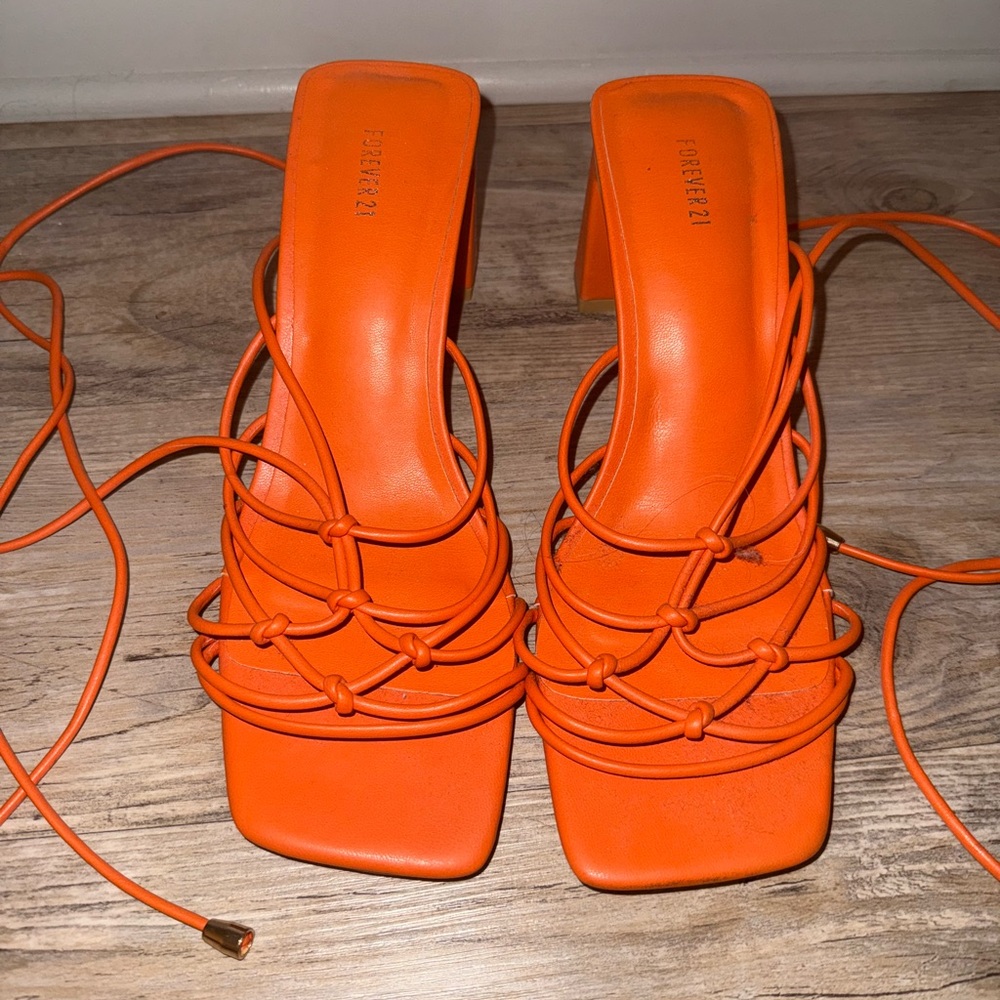 Orange Strappy Heels